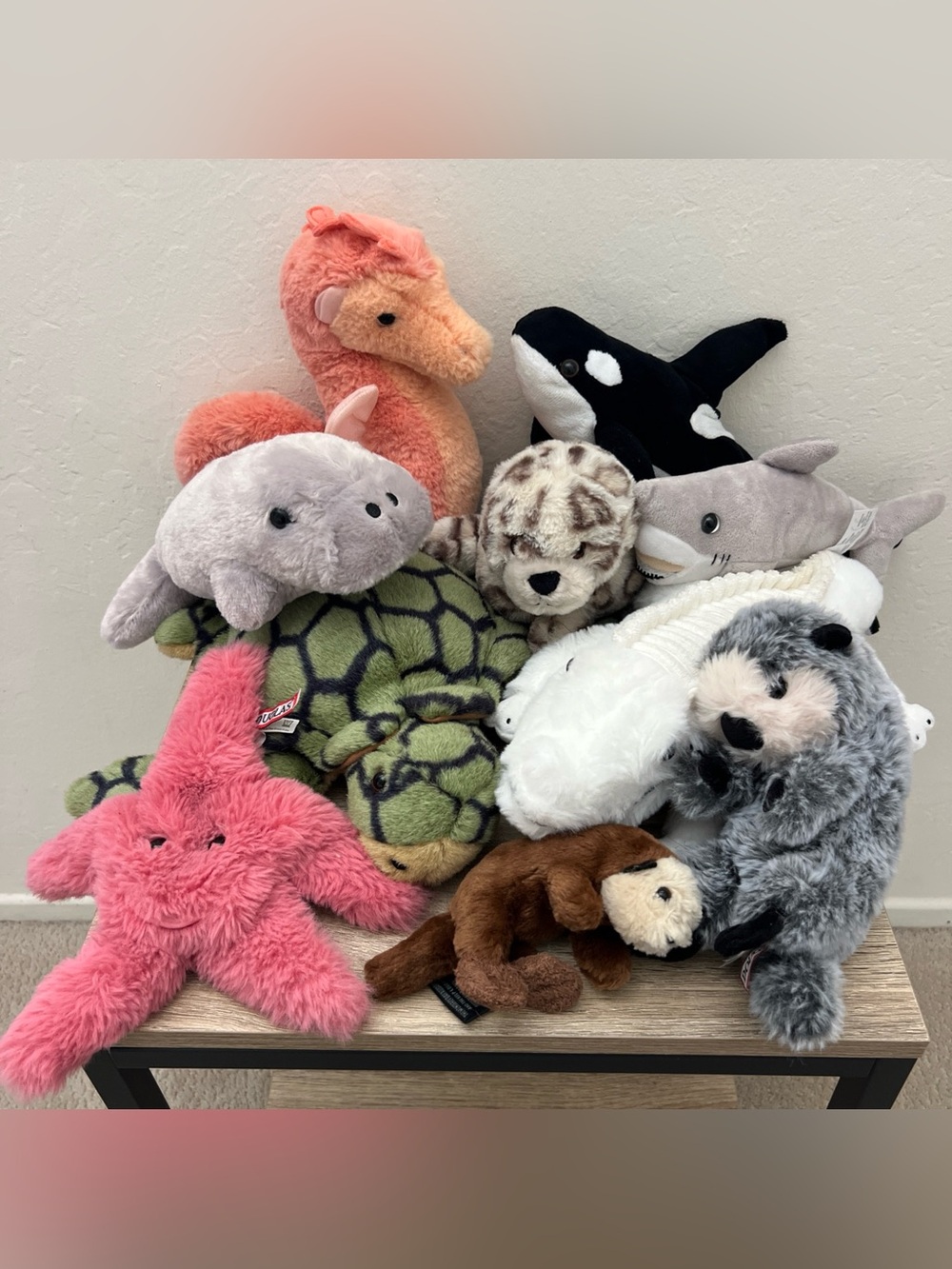 Lot of 10 Sea Ocean Animals Plush Alligator Turtle Manatee Shark Douglas etc